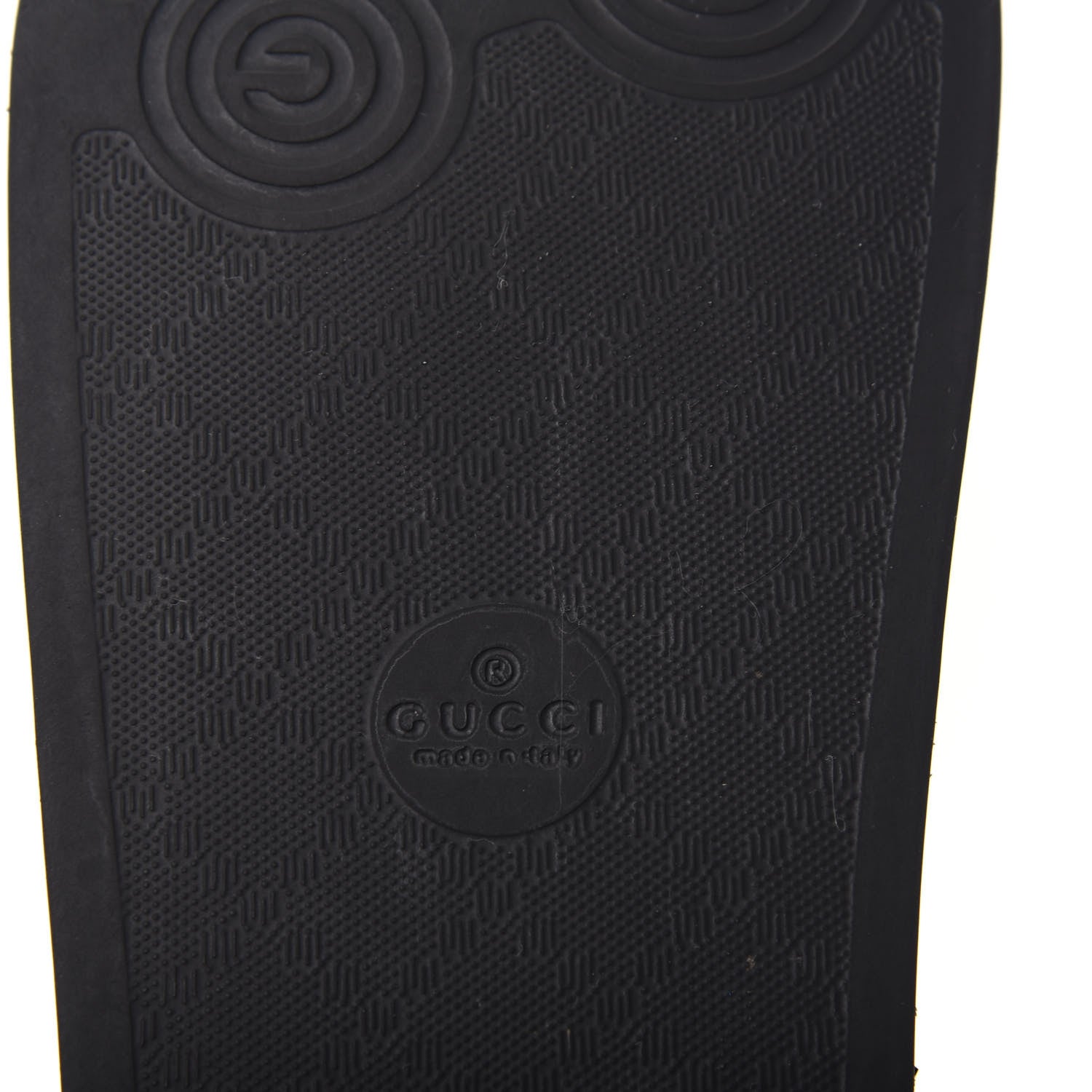 Gucci Rubber GG Monogram Perforated Womens Slide Sandals 39 Black 8 of 10