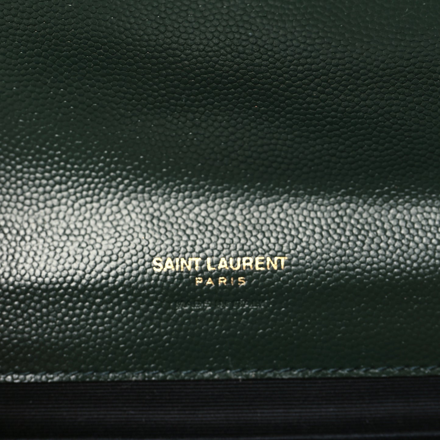 Grain De Poudre Textured Mixed Matelasse Triquilt Monogram Clutch Vert Fonce