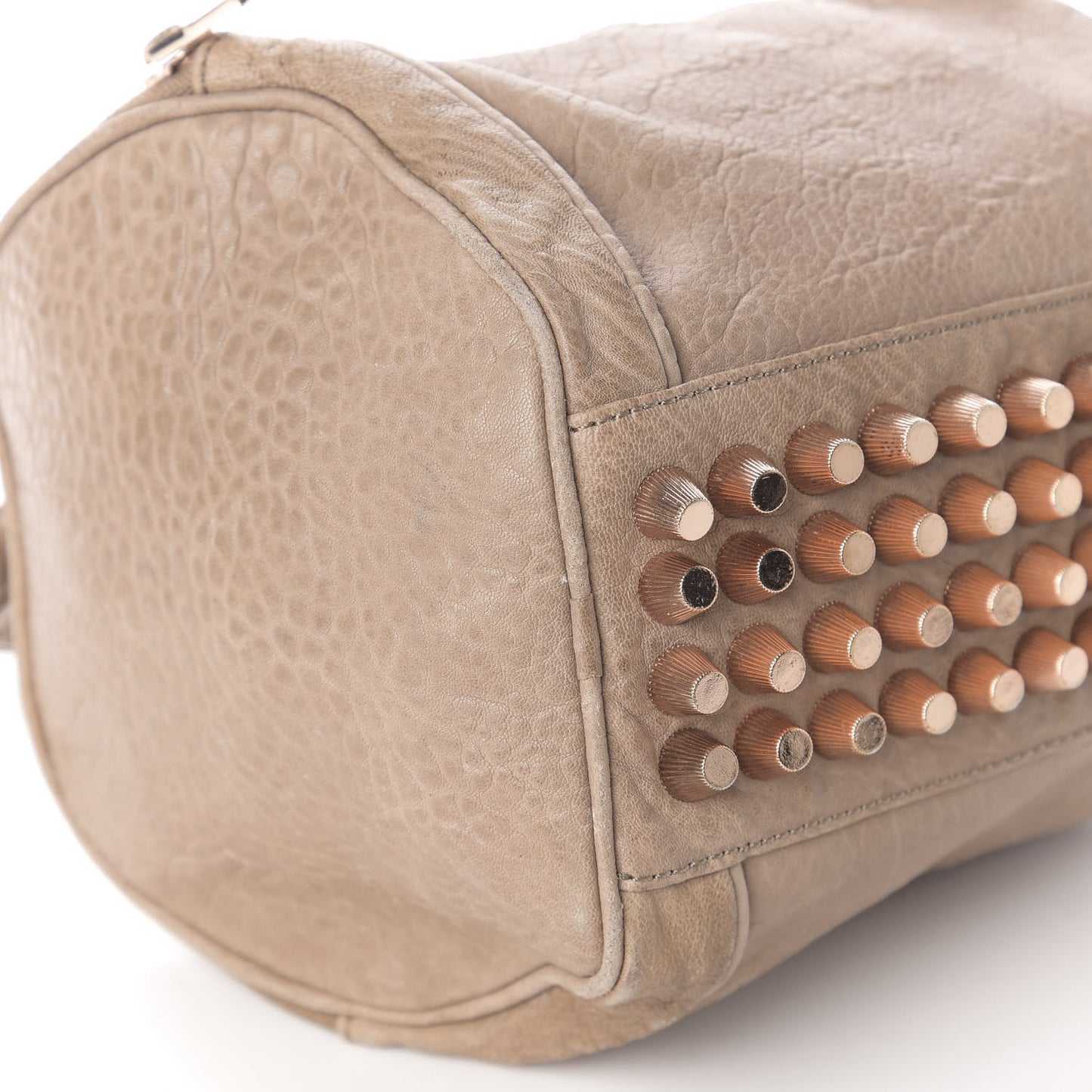 Pebbled Lambskin Angela Pochette Latte Rose Gold Hardware