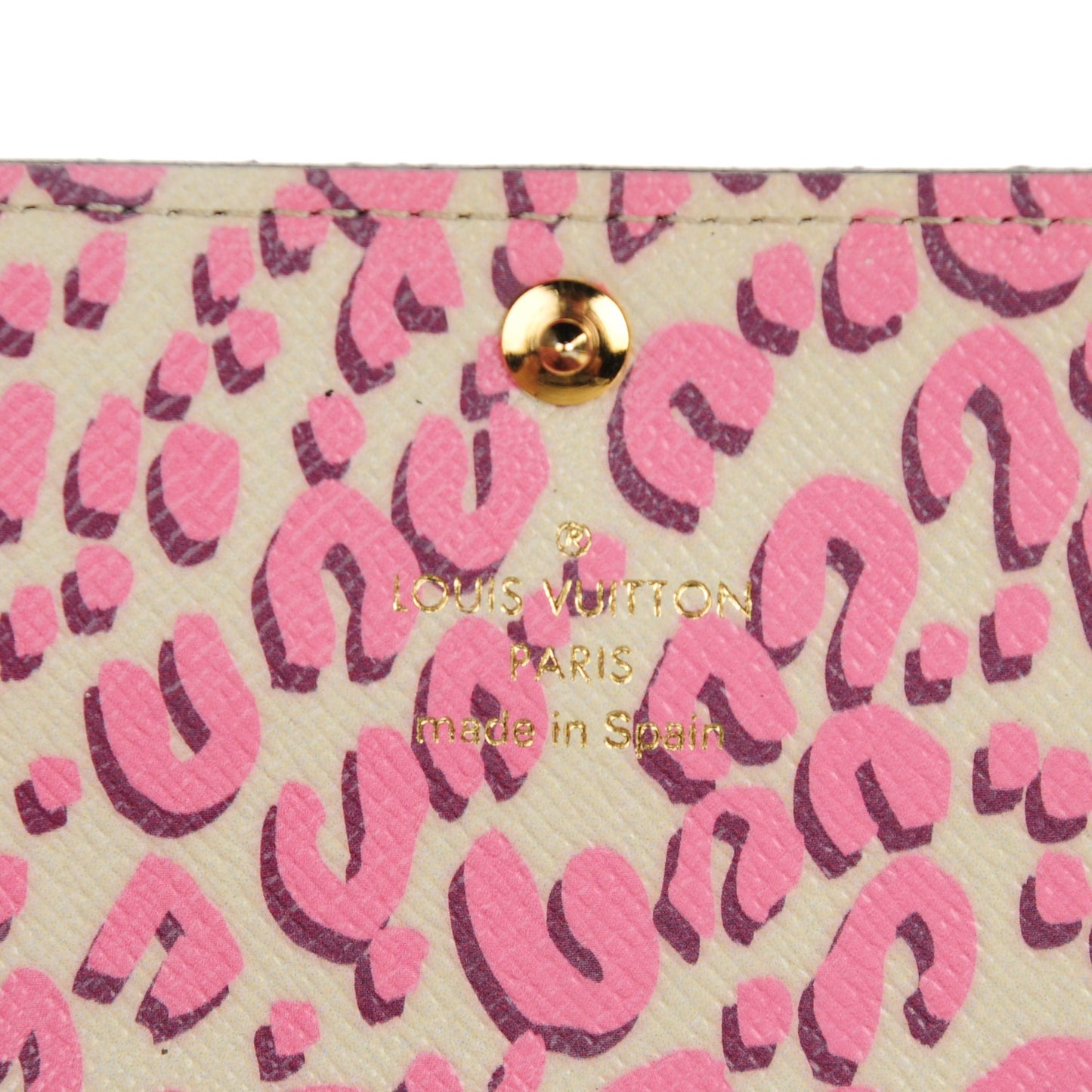Monogram Leopard Sarah Wallet Blanc Corail