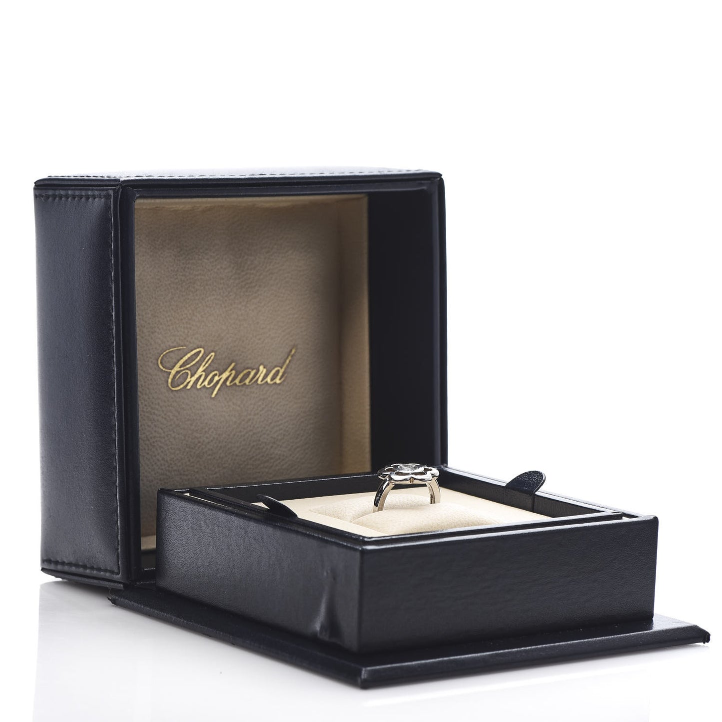 18K White Gold Diamond Happy Flower Ring 52 6