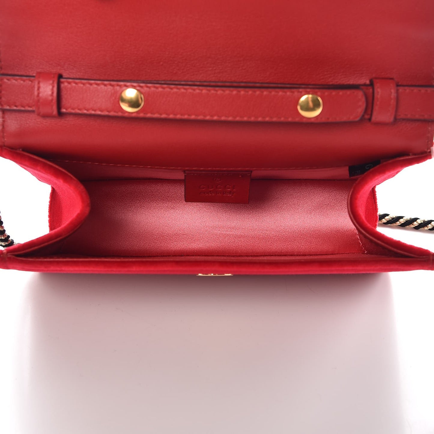 Velvet Crystal Square G Shoulder Bag Red