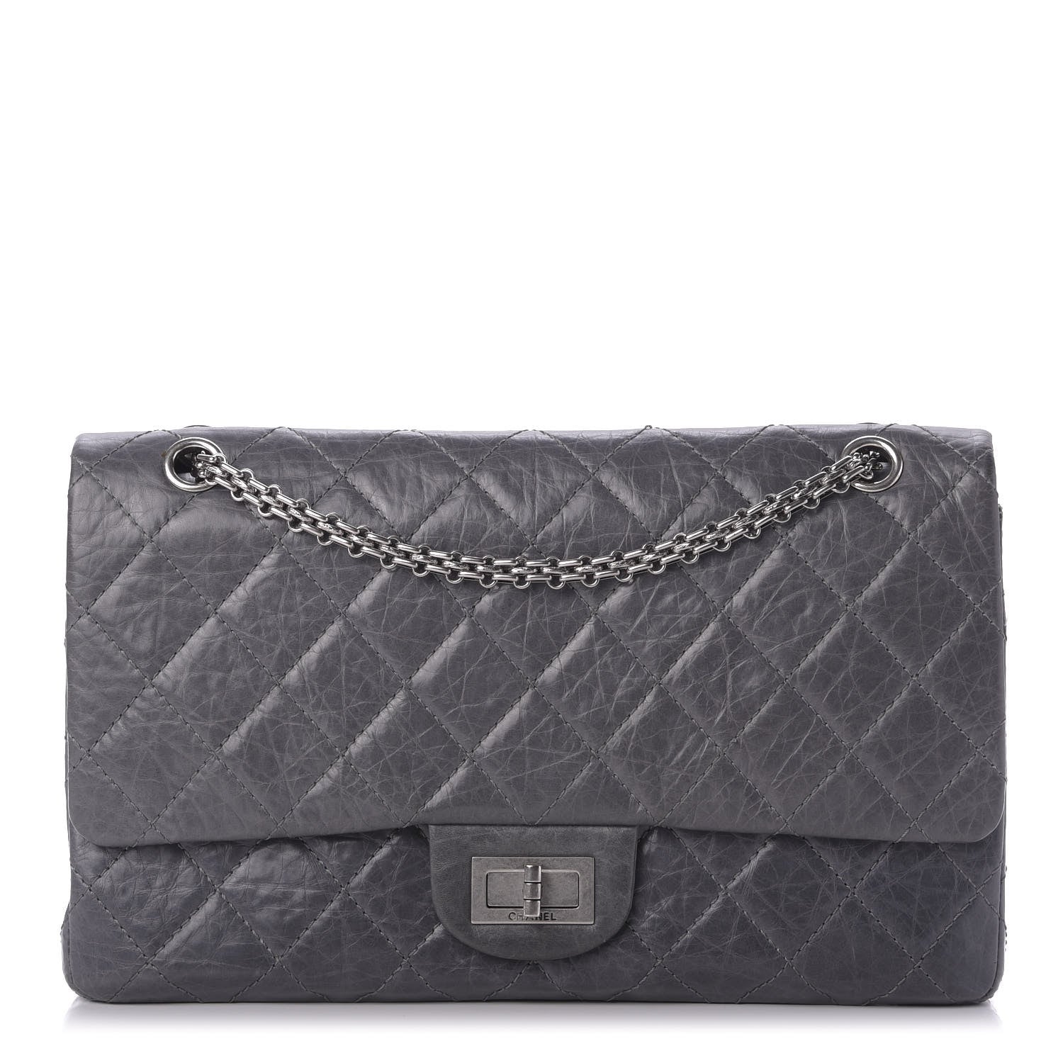 Chanel Aged Calfskin Quilted 50th Anniversary 2.55 Reissue 227 Flap Grey 1 of 10