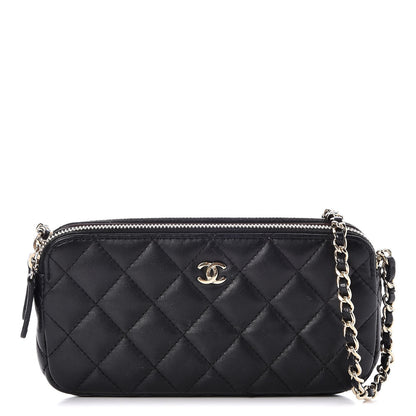 Chanel Lambskin Quilted Small Clutch With Chain Black 1 of 9