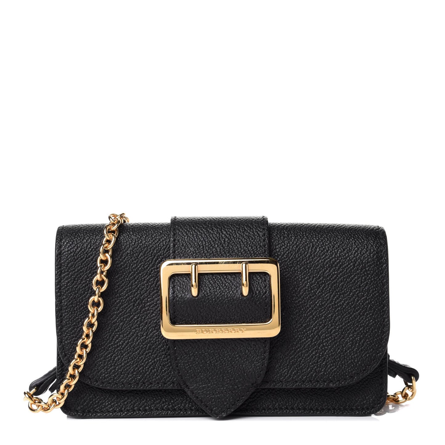 Soft Grain Calfskin Mini Buckle Phone Bag Black