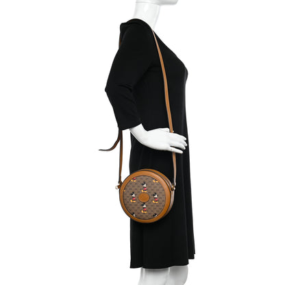 Gucci X DISNEY Mini Vintage GG Supreme Monogram Mickey Mouse Round Shoulder Bag Beige Vintage Sun Oil 2 of 11