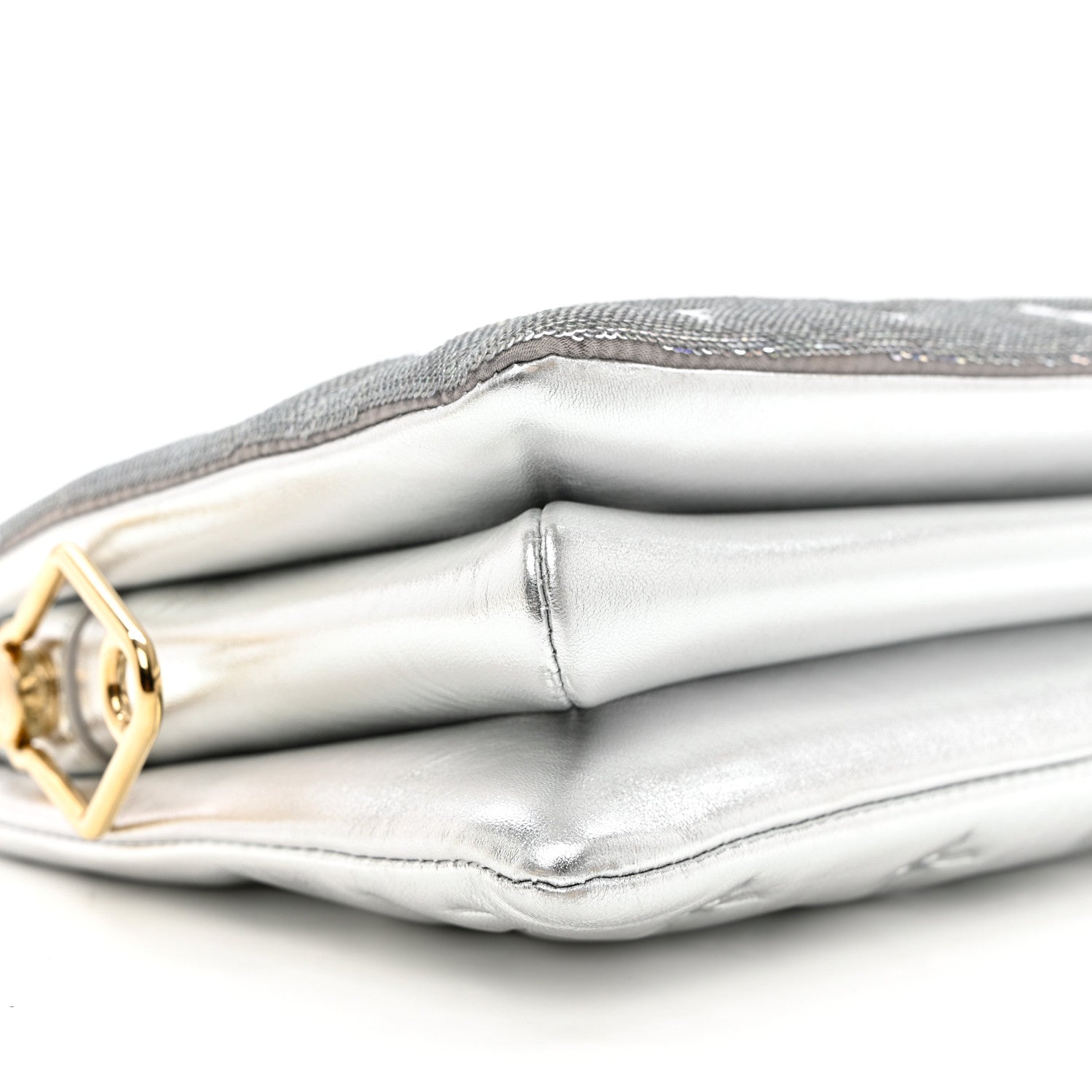 Louis Vuitton Satin Sequin Embroidered Monogram Coussin BB Silver 8 of 9