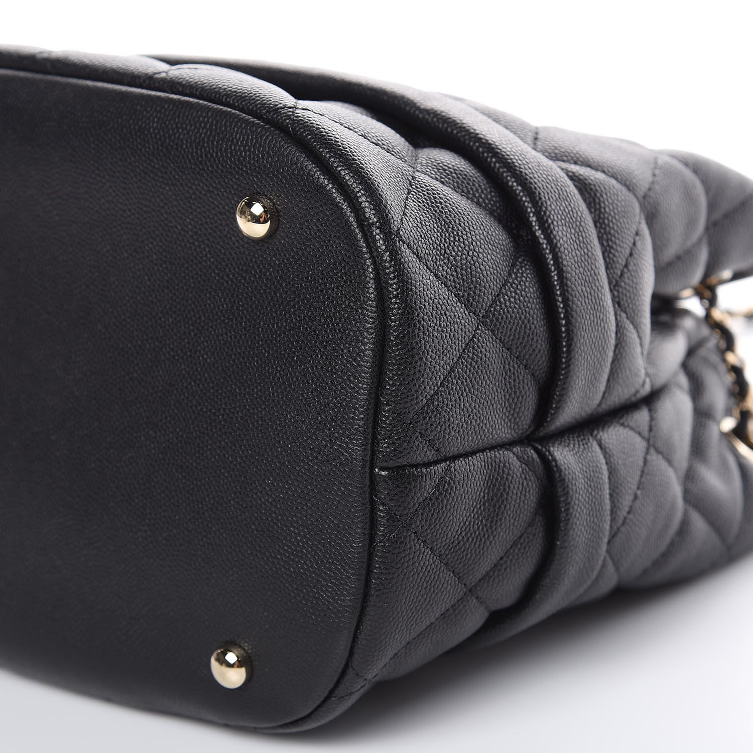 Chanel Caviar Quilted Rolled Up Bucket Drawstring Bag Black 8 of 9