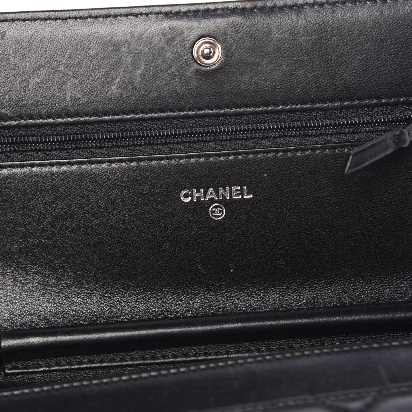 Lambskin Quilted Boy Wallet On Chain WOC Black