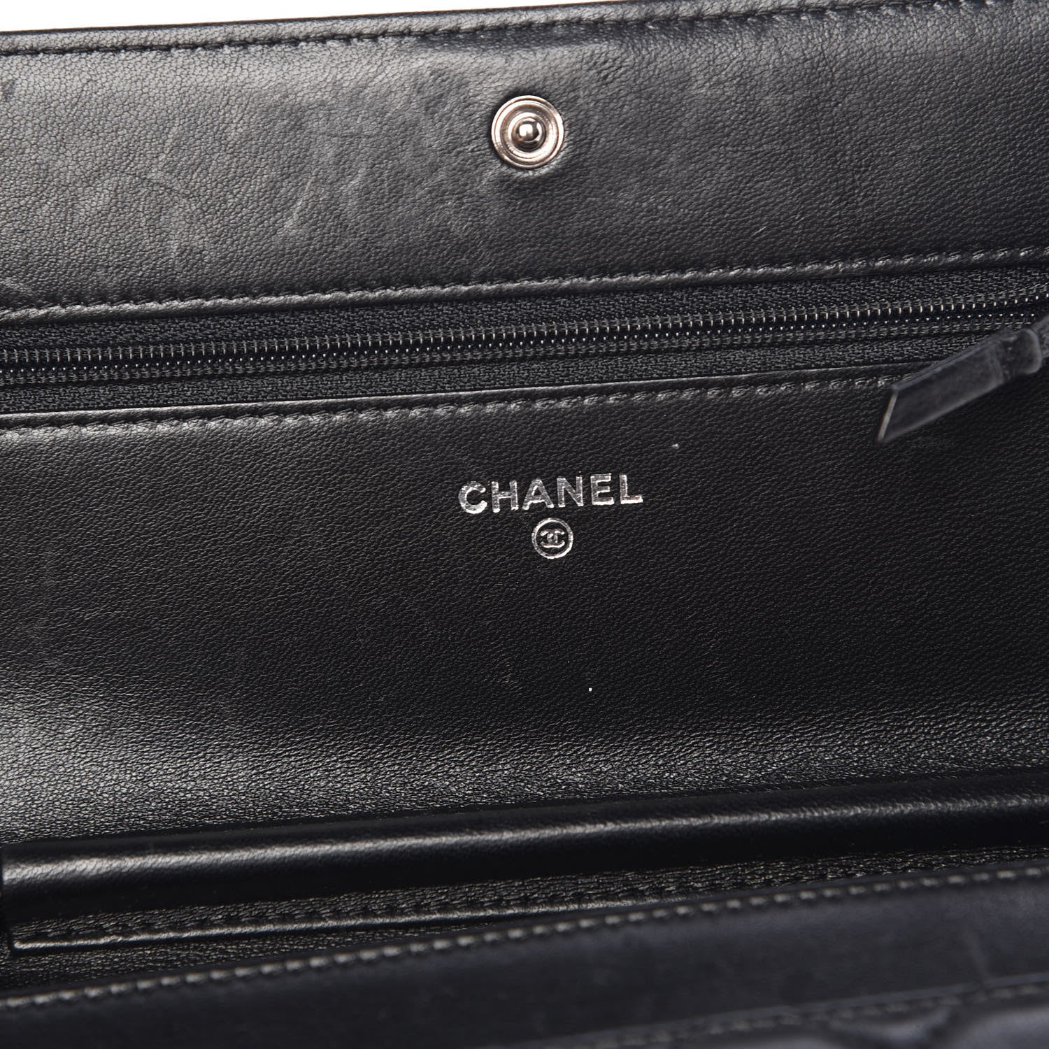 Chanel Lambskin Quilted Boy Wallet On Chain WOC Black 8 of 12