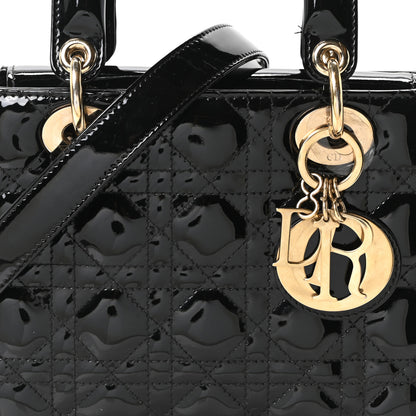 Christian Dior Patent Cannage Small Lady Dior Black 8 of 10