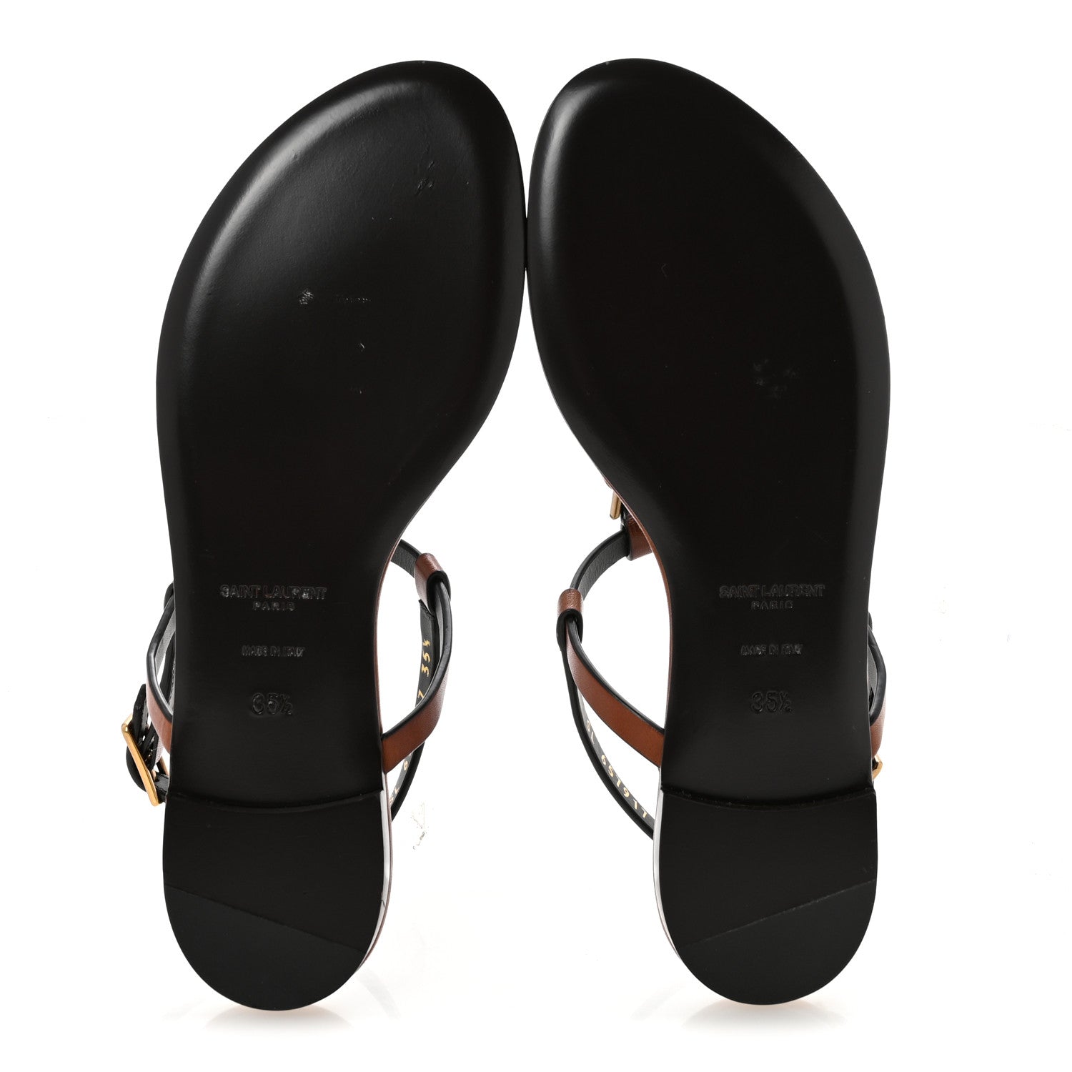 Saint Laurent Calfskin Maine Cassandra Monogram 05 Sandals 35.5 New Papaya 6 of 11