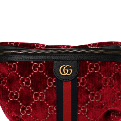 Gucci GG Monogram Velvet Belt Bag Red Cipria 8 of 10
