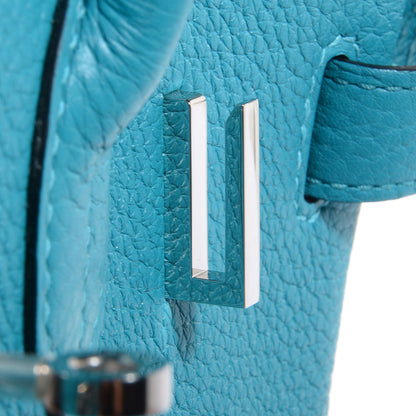 Hermes Taurillon Clemence Birkin 30 Turquoise 15 of 17