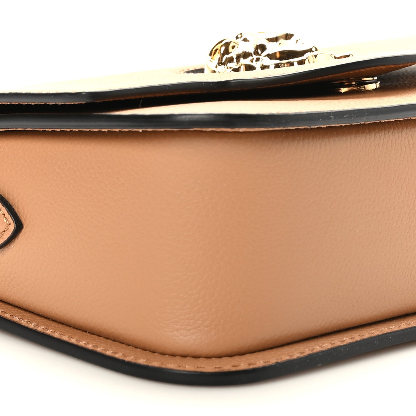 Grained Calfskin La Medusa Flap Shoulder Bag Brown