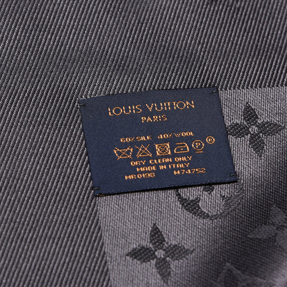 Louis Vuitton Monogram Silk Wool Shine Shawl Anthracite 4 of 4
