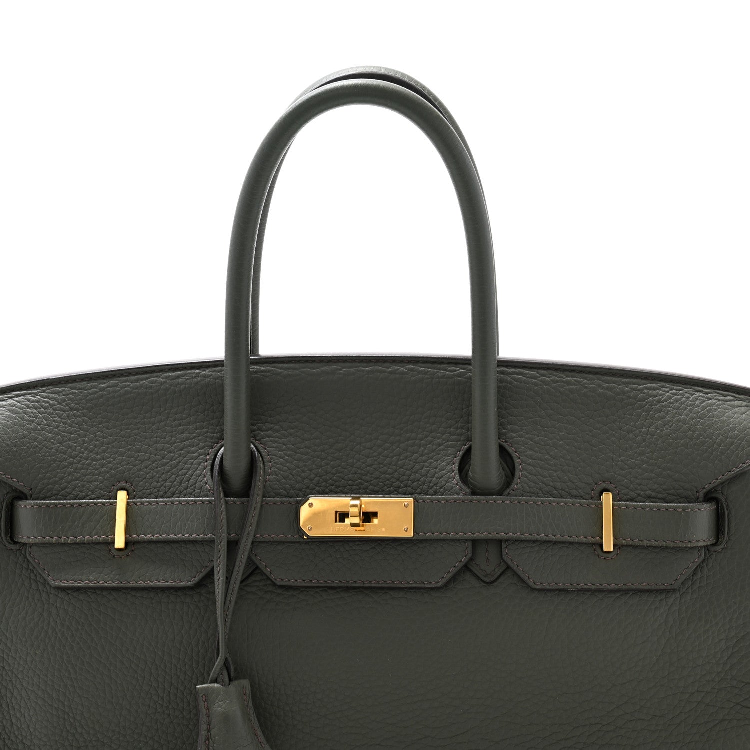 Hermes Taurillon Clemence Birkin 35 Vert De Gris 8 of 12