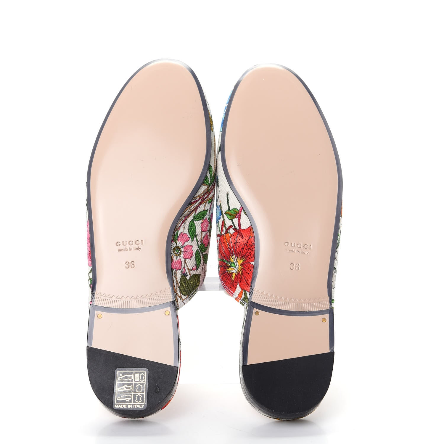 Gucci Canvas Flora Womens Princetown Slippers 36 White Multicolor 6 of 11