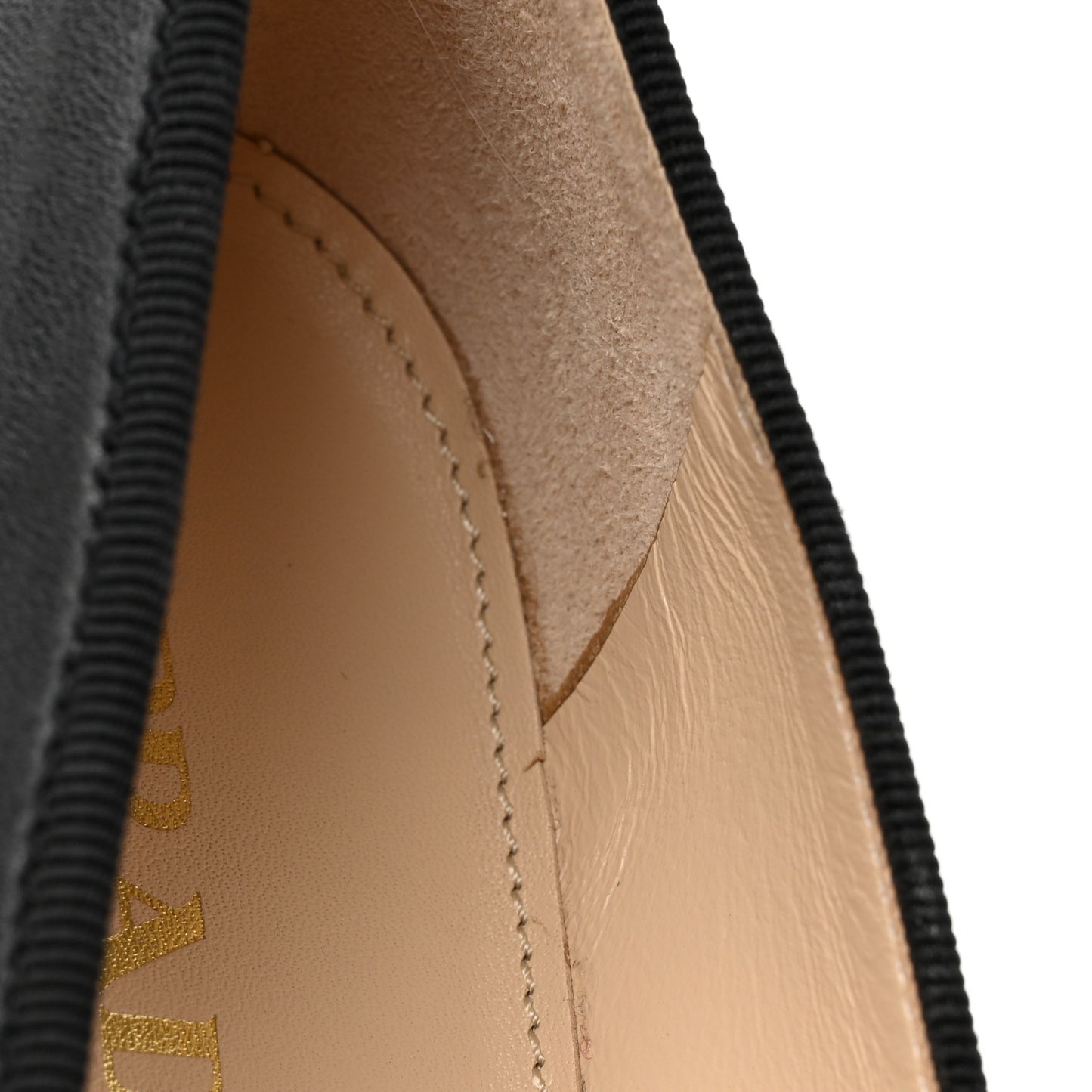 Nappa Vernice Cap Toe Logo Bow Ballerina Flats 38.5 Black
