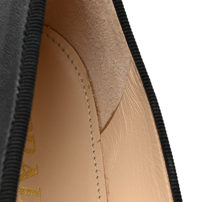 Prada Nappa Vernice Cap Toe Logo Bow Ballerina Flats 38.5 Black 10 of 12