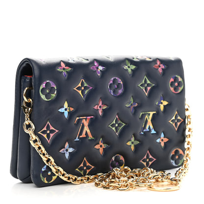 Louis Vuitton Lambskin Embossed Monogram LV Garden Pochette Coussin Navy 3 of 9