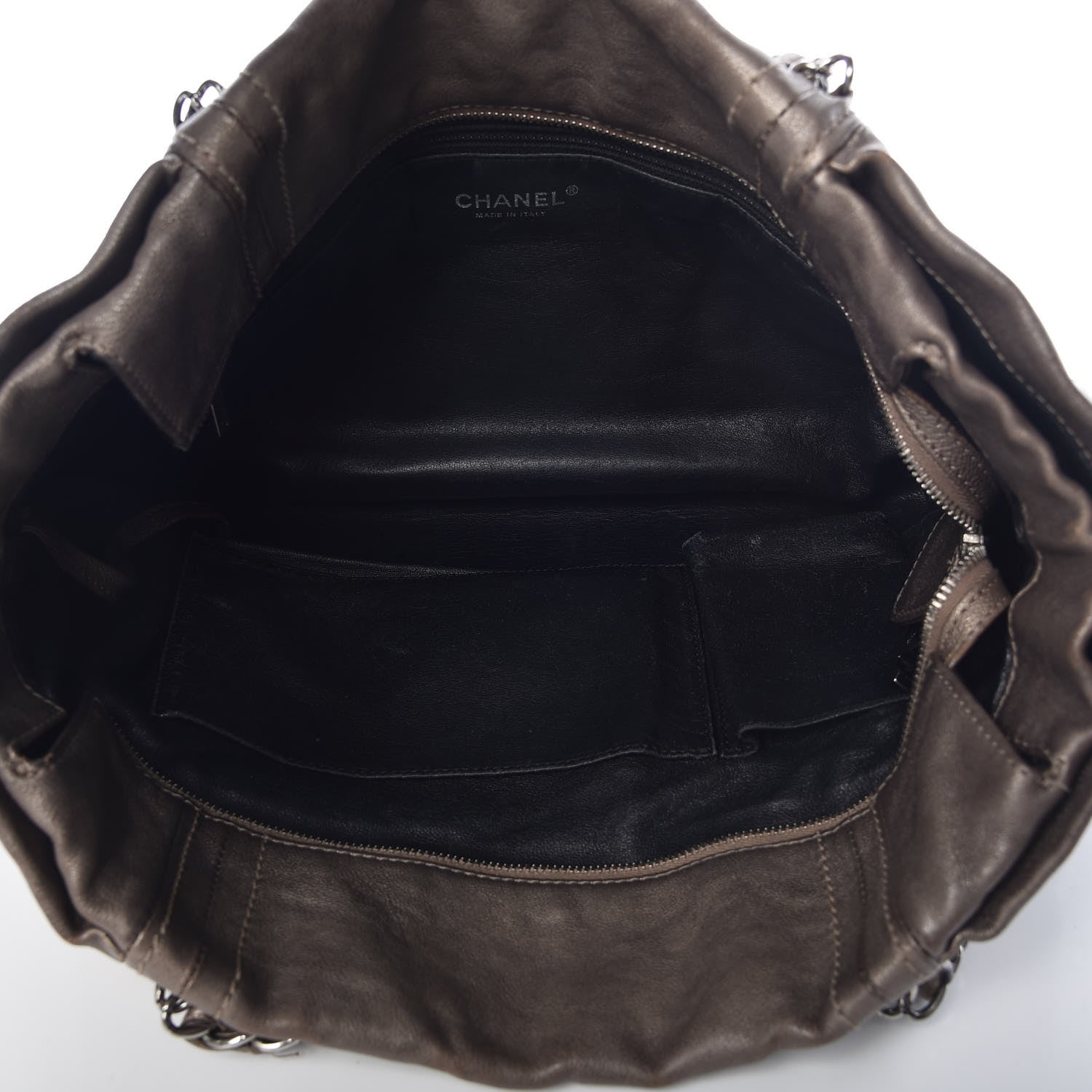 Chanel Metallic Goatskin Luxe Ligne Shoulder Bag Dark Silver 5 of 12