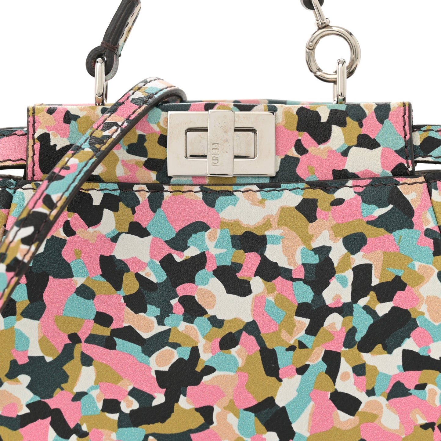 Vitello Seta Granite Micro Peekaboo Iconic Satchel Multicolor