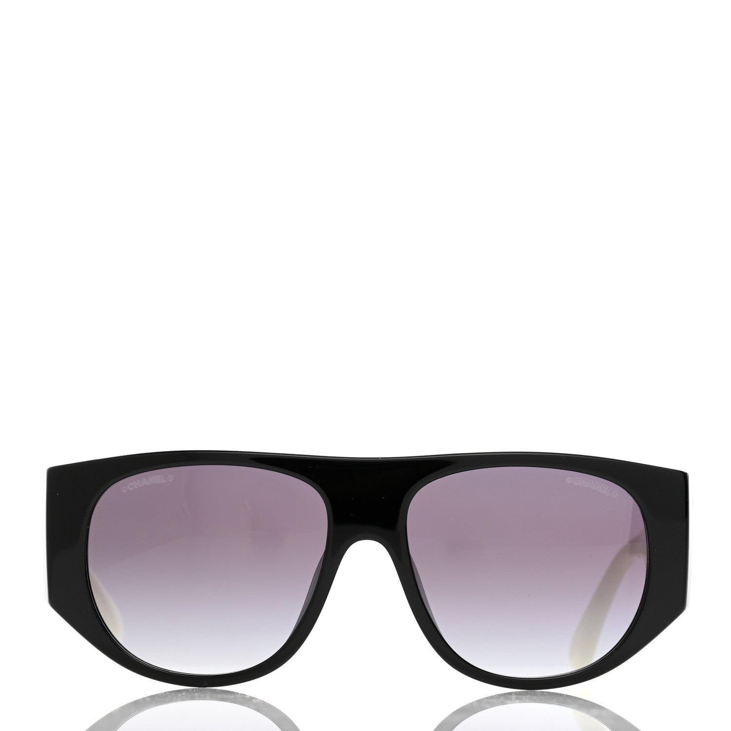 Chanel Acetate Quilted CC Pilot Sunglasses 71465 White Black 2 of 12
