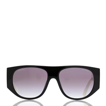 Chanel Acetate Quilted CC Pilot Sunglasses 71465 White Black 2 of 12