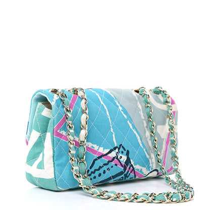 Chanel Canvas Small Printed Eiffel Tower Flap Bag Blue 3 of 13