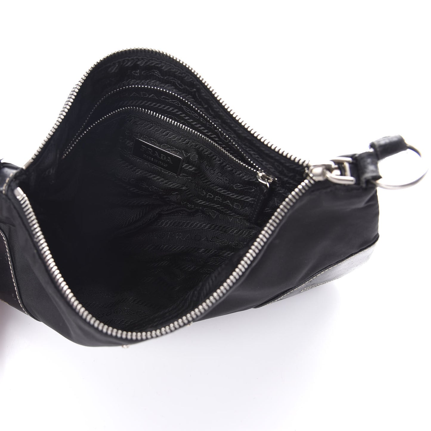 Tessuto Light Nylon Soft Calf Shoulder Bag Black