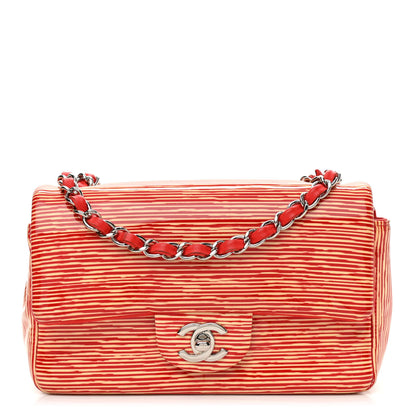 Chanel Patent Calfskin Striped Mini Rectangular Flap Red 1 of 10