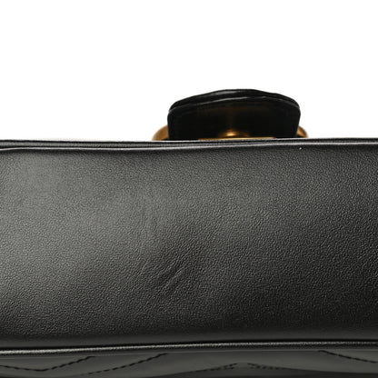 Gucci Calfskin Matelasse Mini GG Marmont Shoulder Bag Black 12 of 13