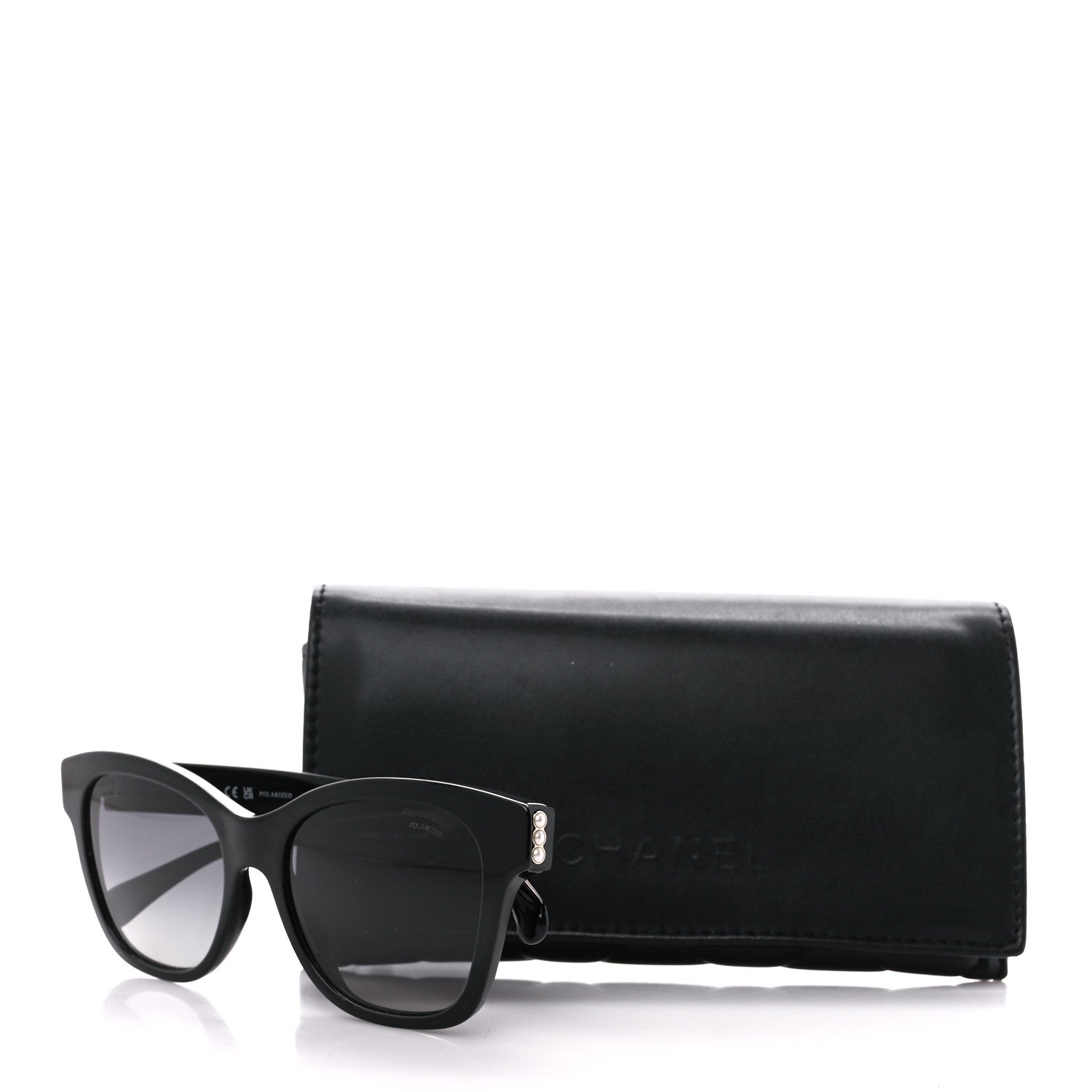 Chanel Acetate Polarized Pearl CC Square Sunglasses 5482-H Black 8 of 8