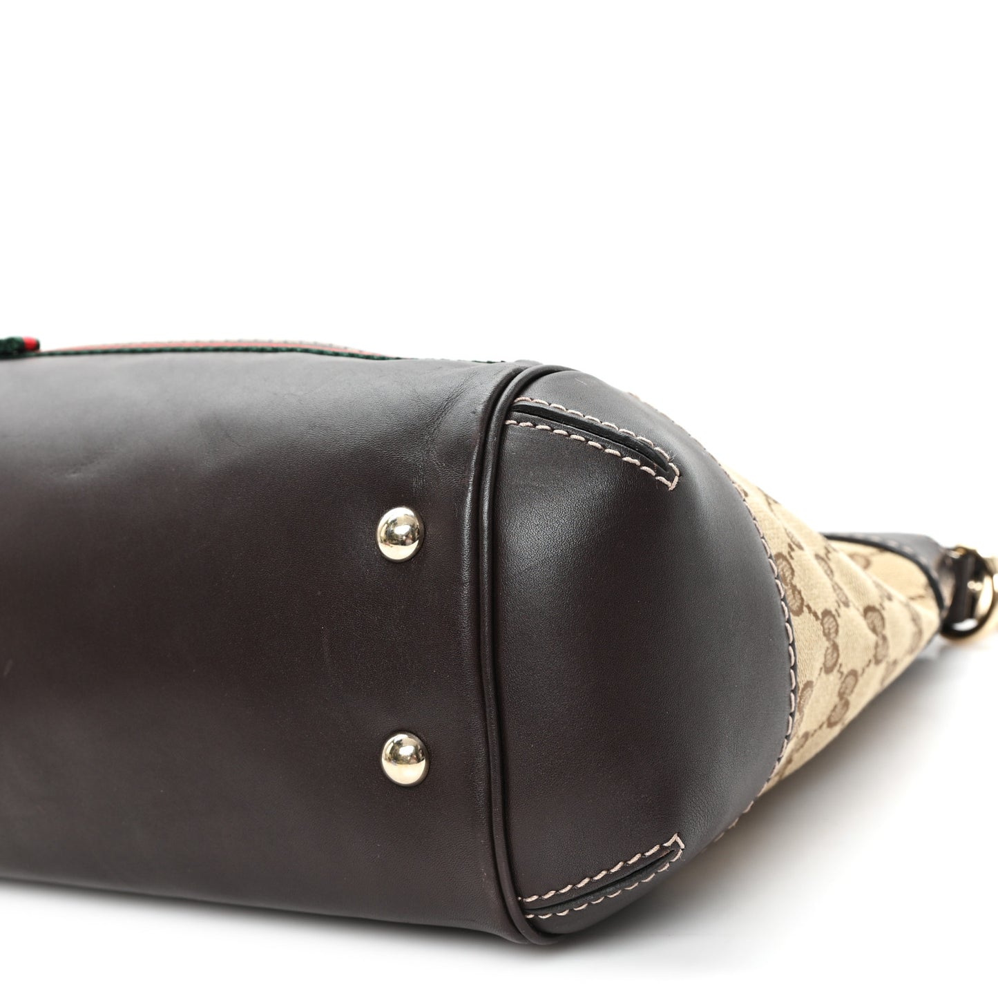 Monogram Web Mayfair Top Handle Satchel Dark Brown