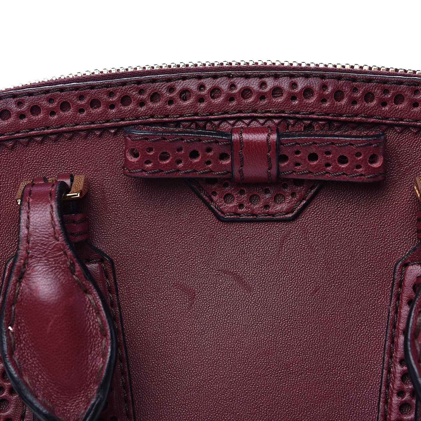 Calfskin Small Orchard Bowling Bag Burgundy Red