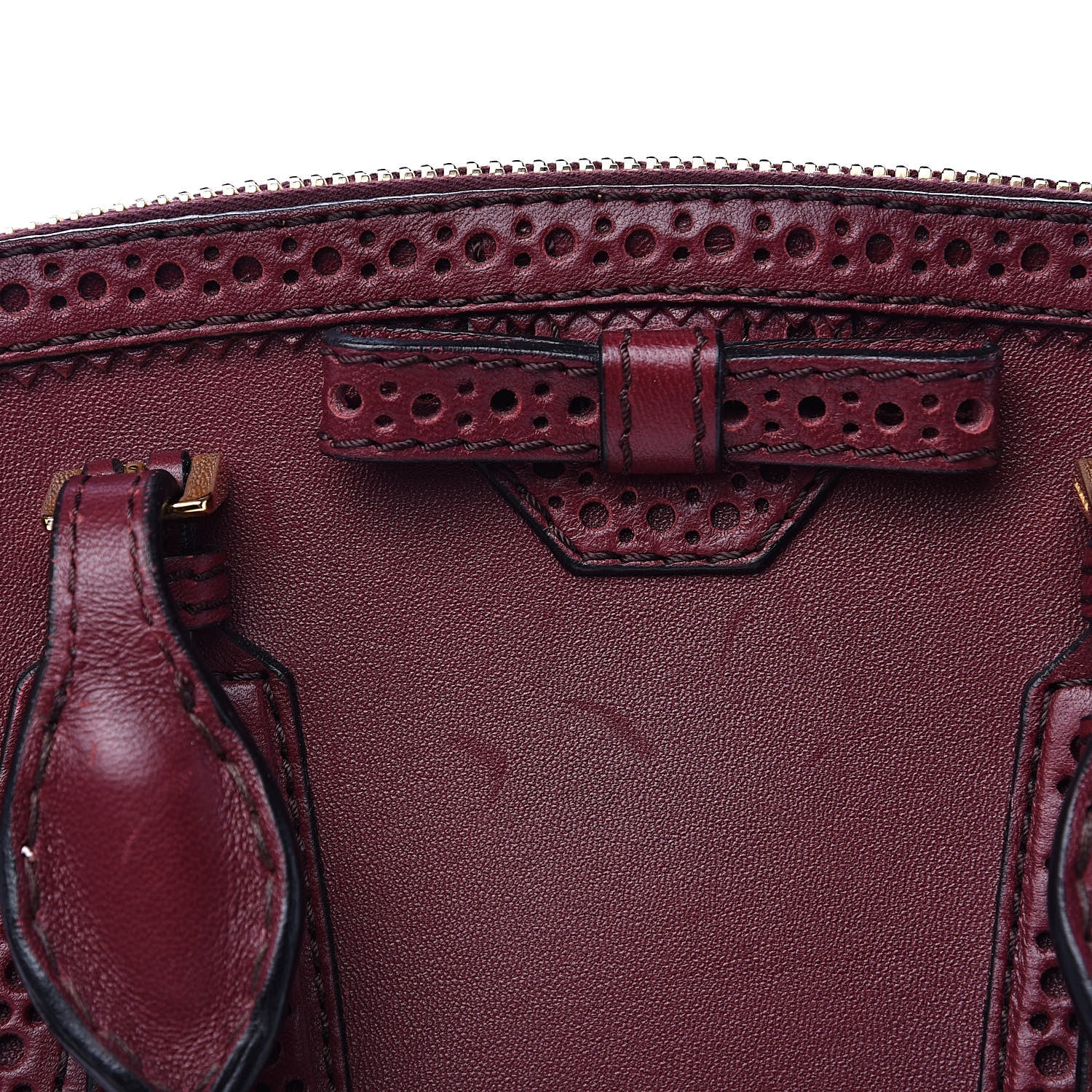 Burberry Calfskin Small Orchard Bowling Bag Burgundy Red 15 of 15