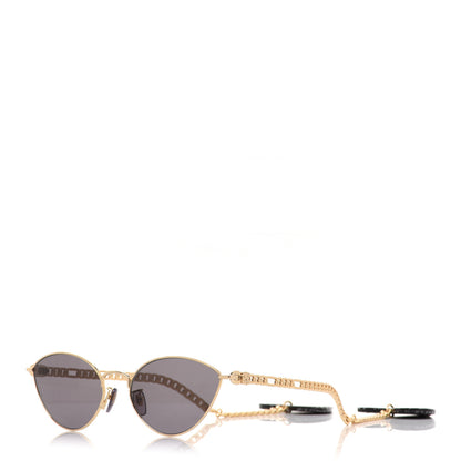 Gucci Metal Chain Cat Eye GG0977S Sunglasses Gold Grey 10 of 12