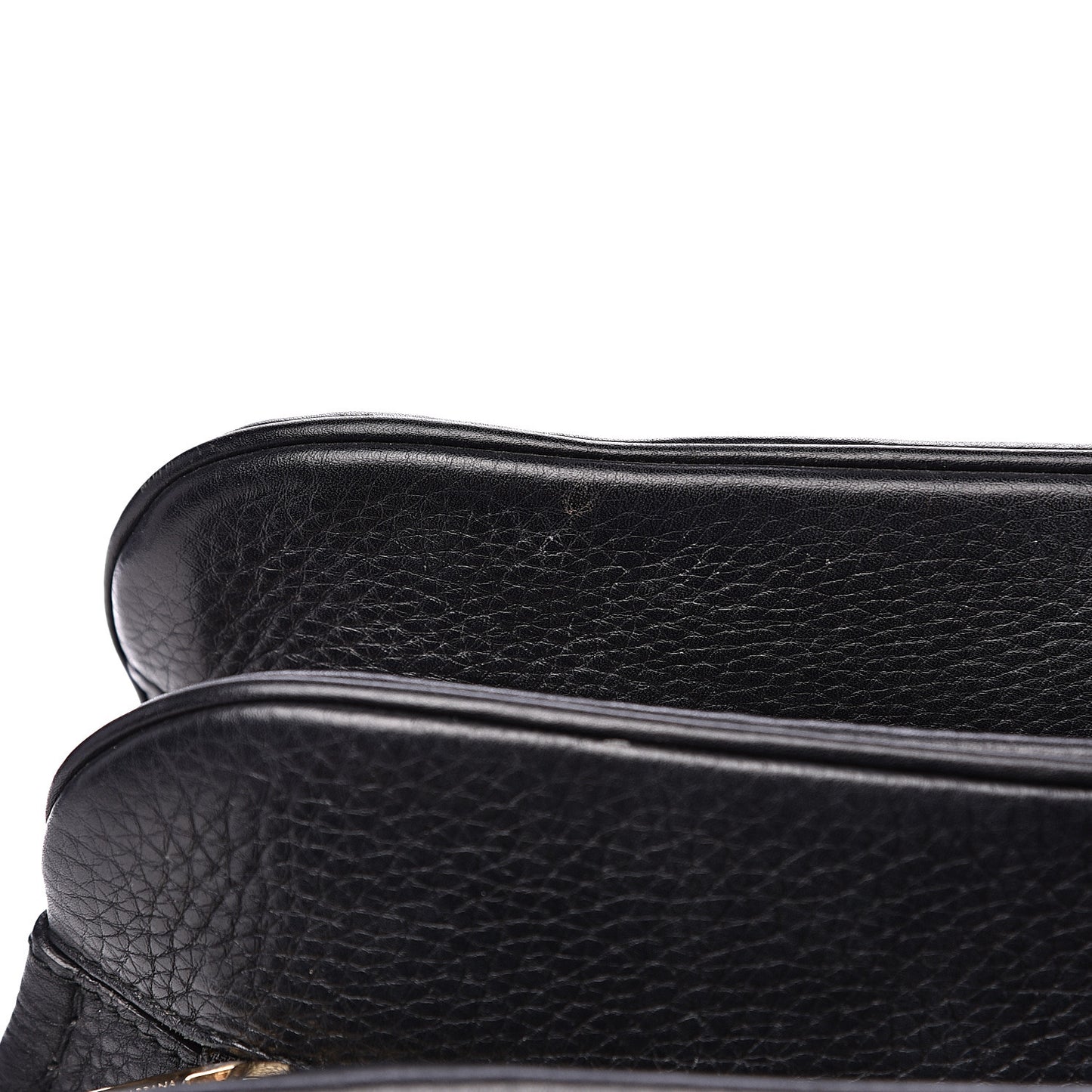 Grained Deerskin Double Zip Black