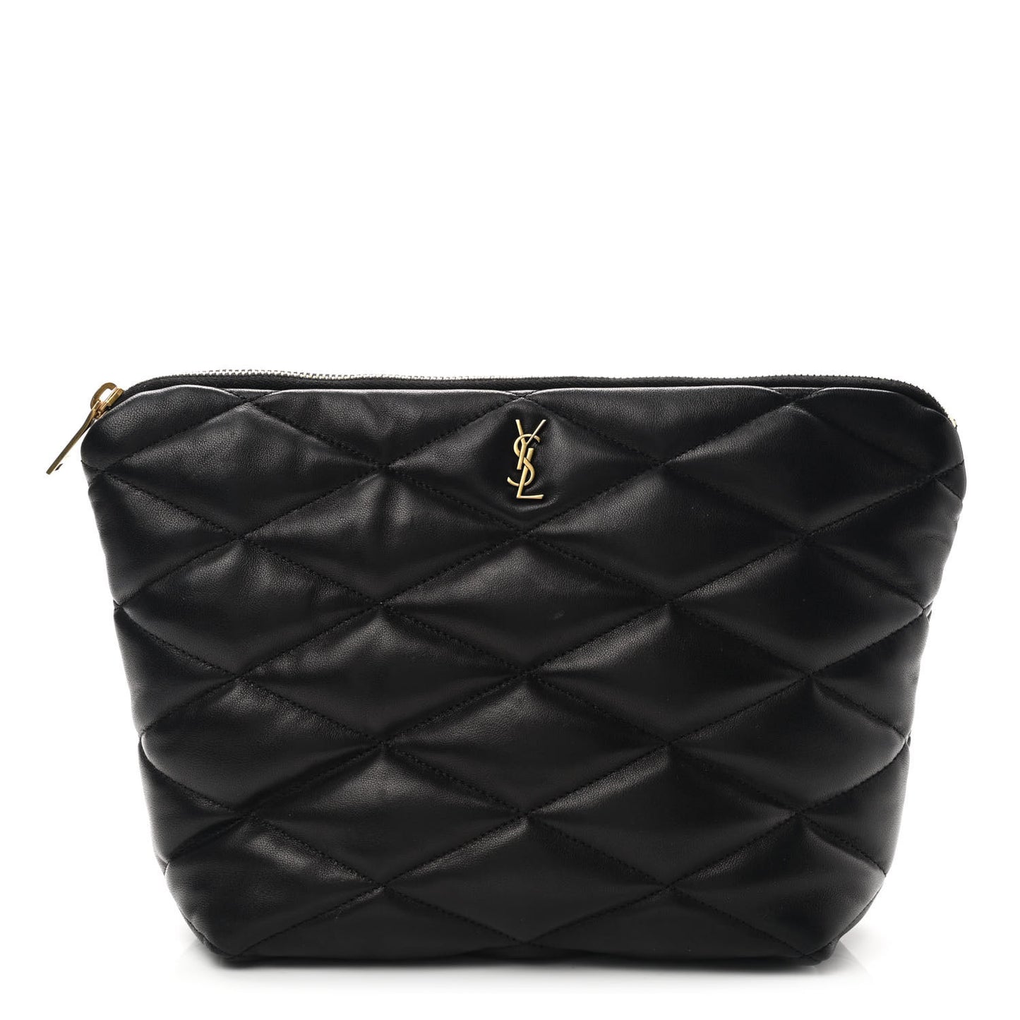 Lambskin Monogram Medium Sade Puffer Pouch Black