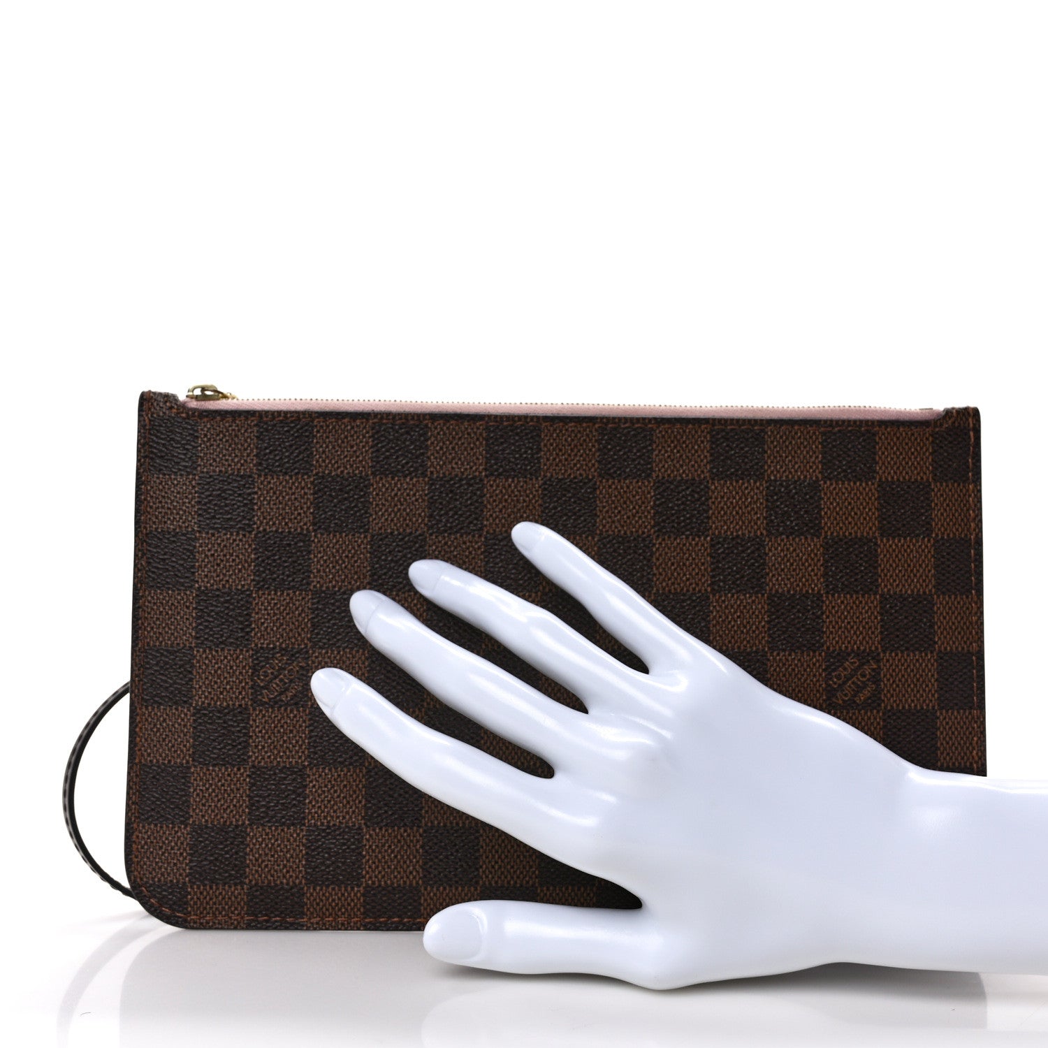 Louis Vuitton Damier Ebene Neverfull MM GM Pochette Rose Ballerine 2 of 6