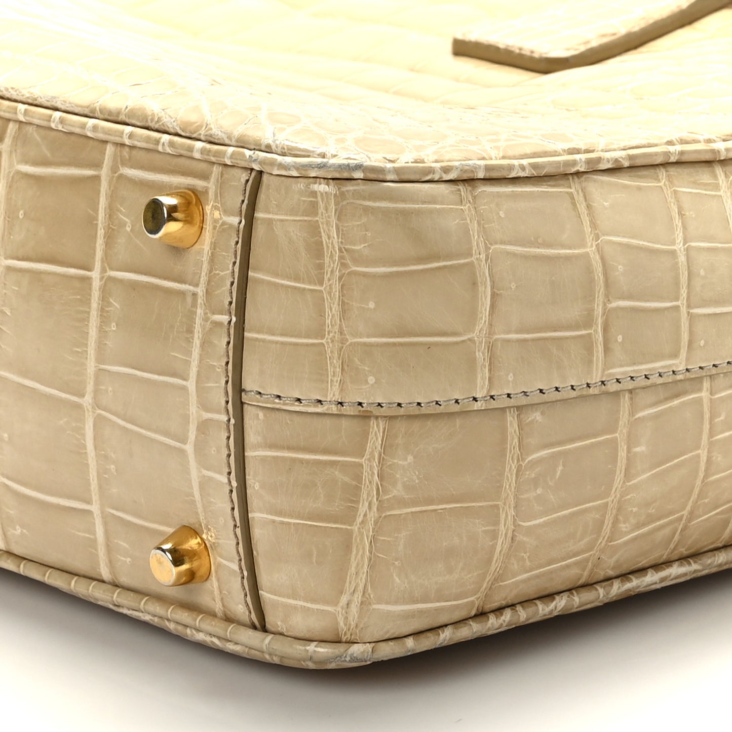 Crocodile Bauletto Bag Beige
