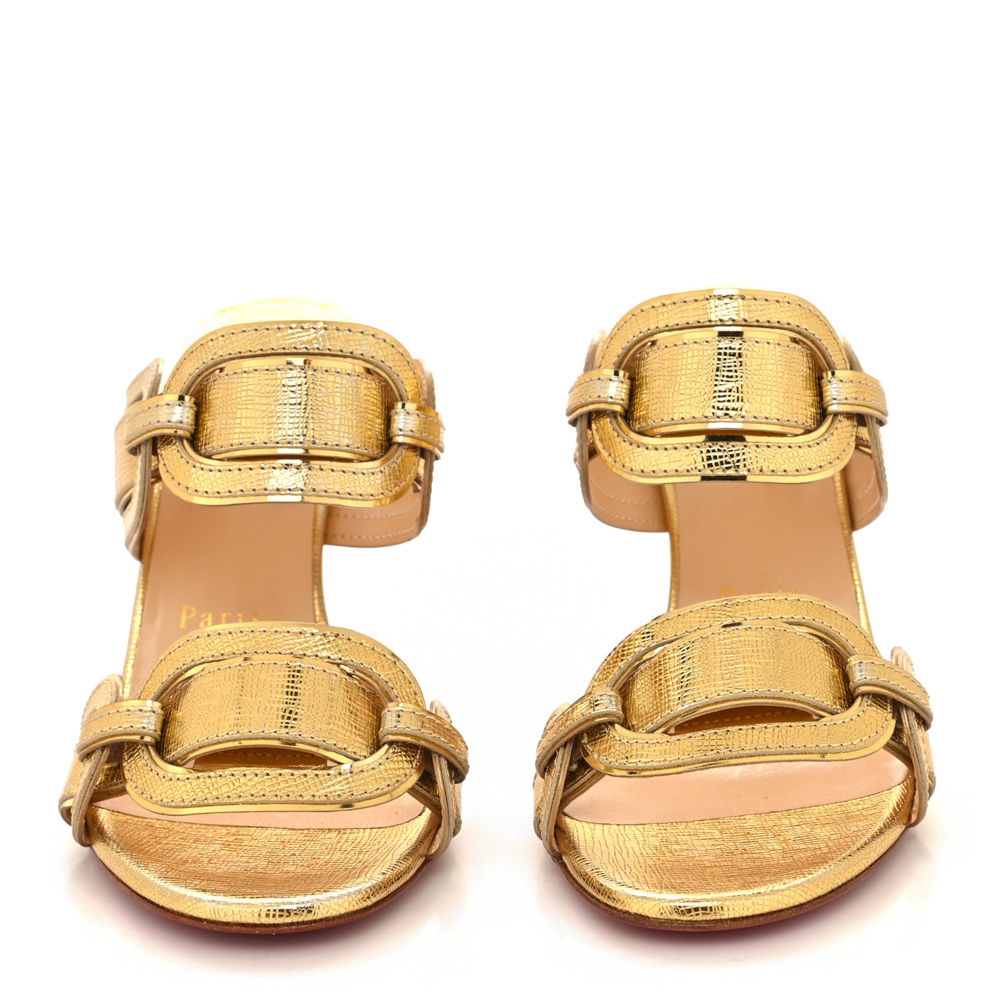 Lame Specchio Balistra 100 Slide Sandals 37.5 Gold