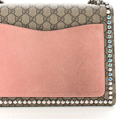 Gucci GG Supreme Monogram Suede Crystal Medium Dionysus Shoulder Bag Beige Ebony Light Peonia 17 of 17