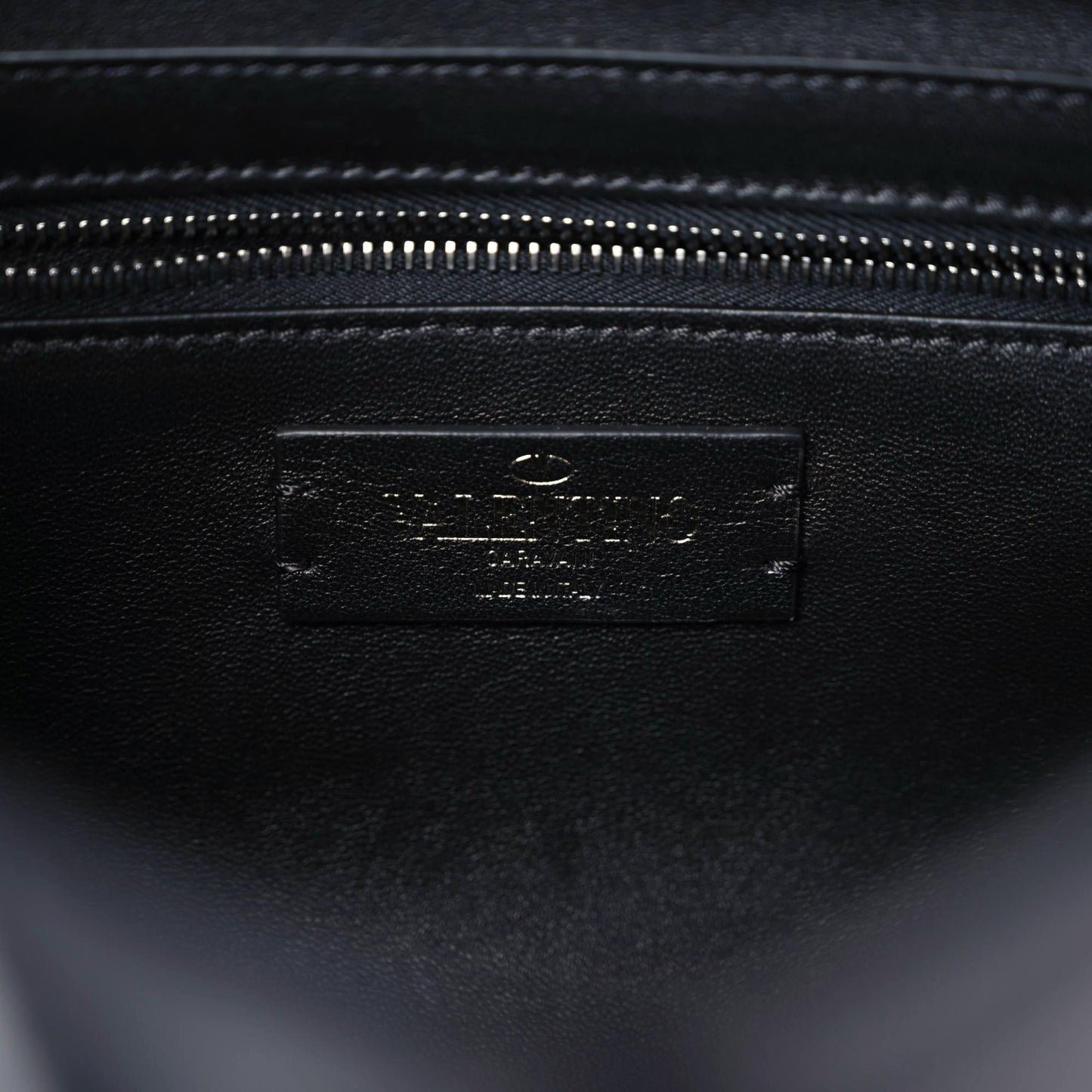Nappa Monochrome Large Roman Stud Shoulder Bag Black