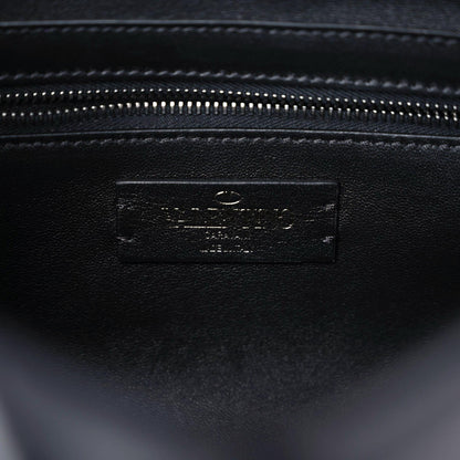 Valentino Garavani Nappa Monochrome Large Roman Stud Shoulder Bag Black 8 of 14