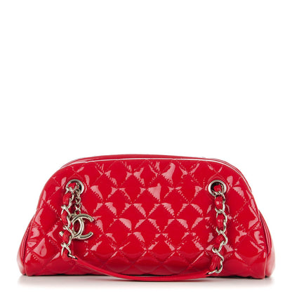 Chanel Patent Quilted Small Just Mademoiselle Bowling Bag Red 1 of 7