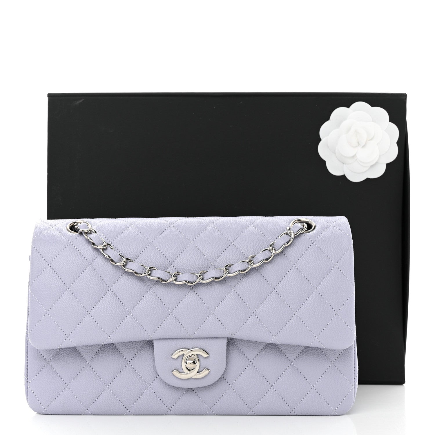 Chanel Caviar Quilted Medium Double Flap Light Purple 11 of 11
