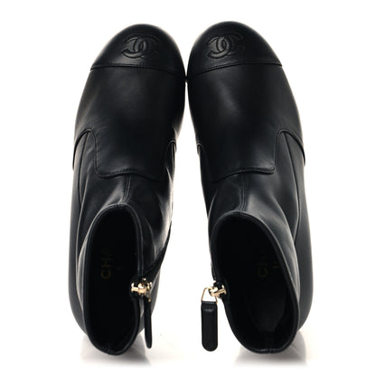 Chanel Stretch Lambskin Cap Toe CC Uniform Short Boots 36 Black 2 of 9