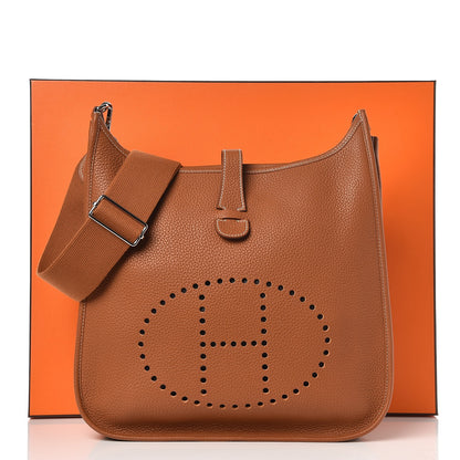 Hermes Taurillon Clemence Evelyne III GM Gold 8 of 8